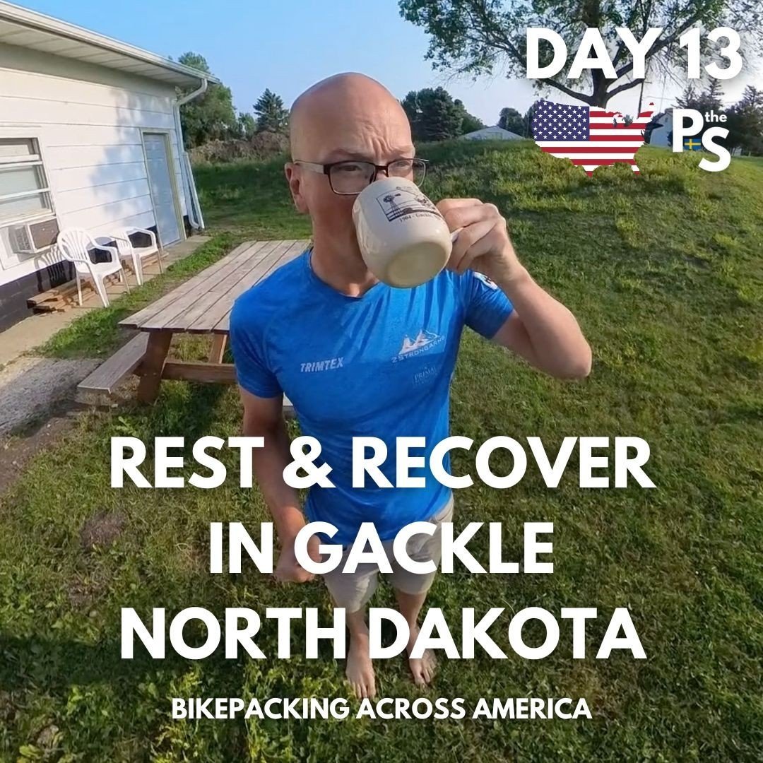 Rest &amp; Recover in Gackle North Dakota 🇺🇸🚴&zwj;♂️⁠
⁠
Day 13, on YouTube!⁠
⁠
Check it Out: linktr.ee/theprimalswede⁠
⁠
Ever been to Gackle? OR North Dakota? ⚔️⁠
⁠
Stay strong⁠
⁠
#bikepacking #ultracycling #endurance