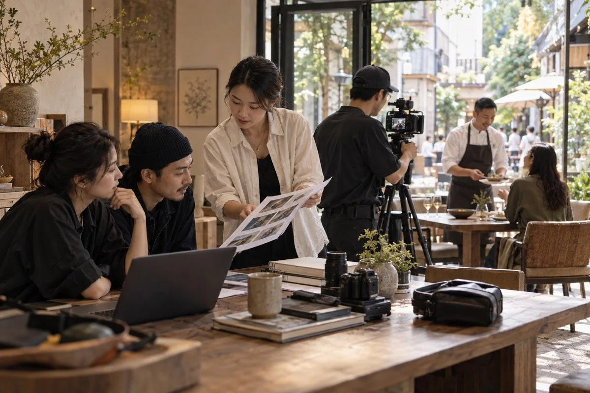 China-facing content team producing locally relevant stories inside an international hotel