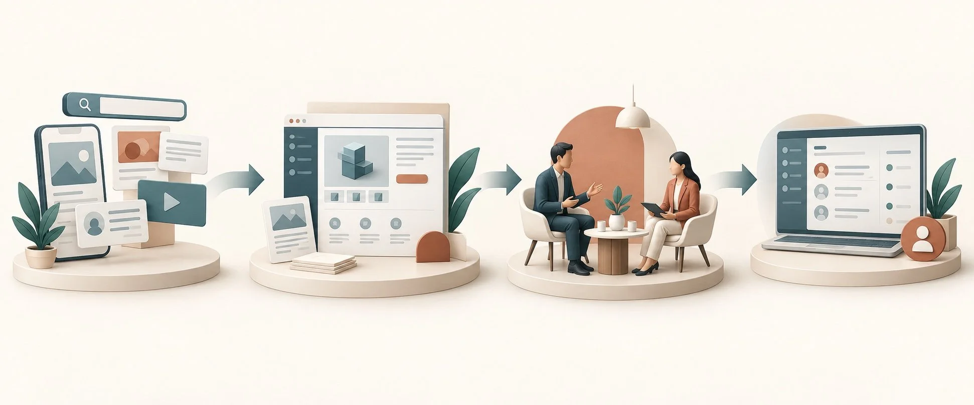 B2B technology buyer journey from Chinese discovery to sales follow-up