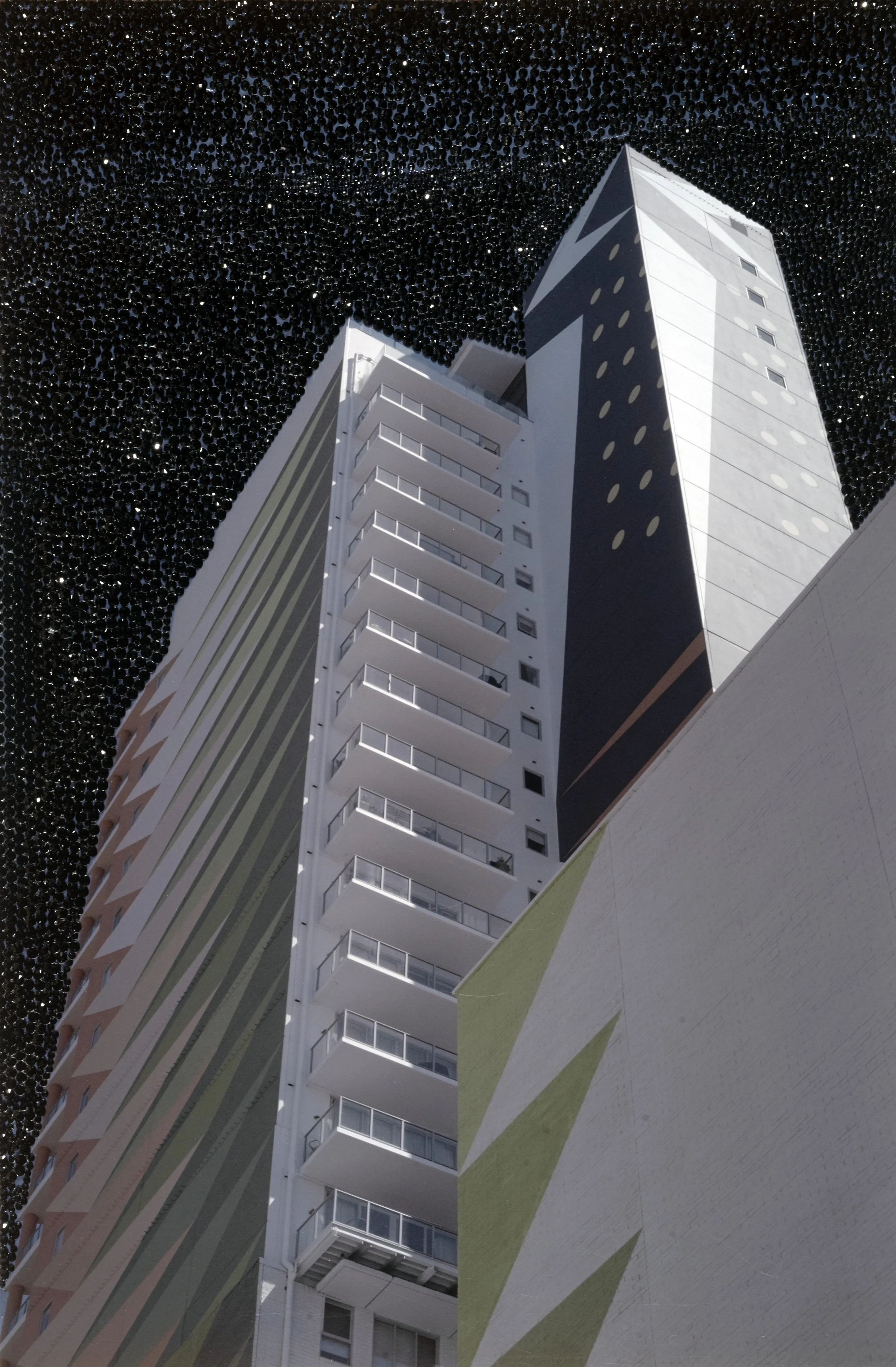 Perth High Rise photograph with hundreds of diamantes .1 of 1 