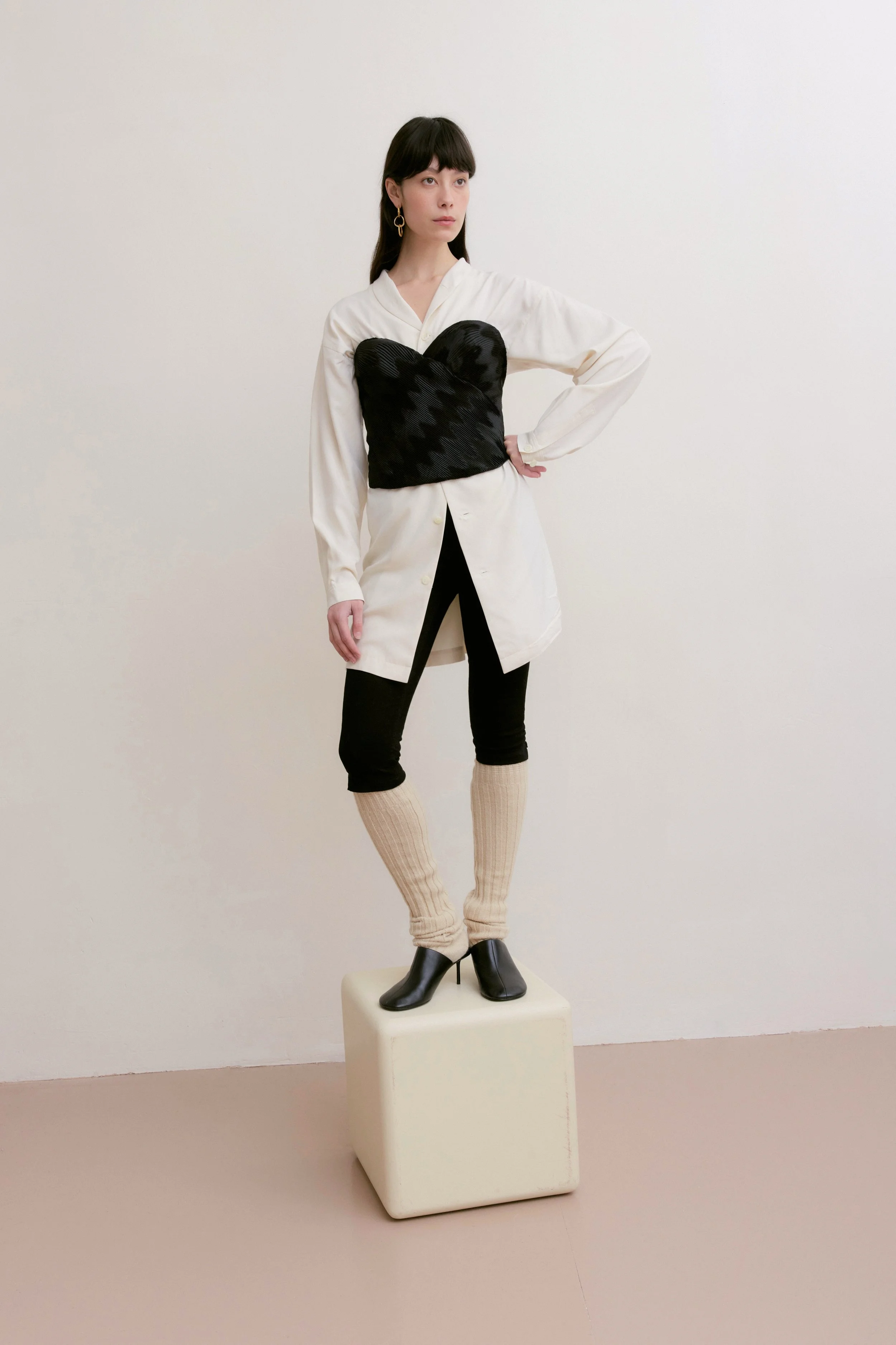 Fashion editorial photography sustainable high end clothing vintage female model design furniture studio set photographer london