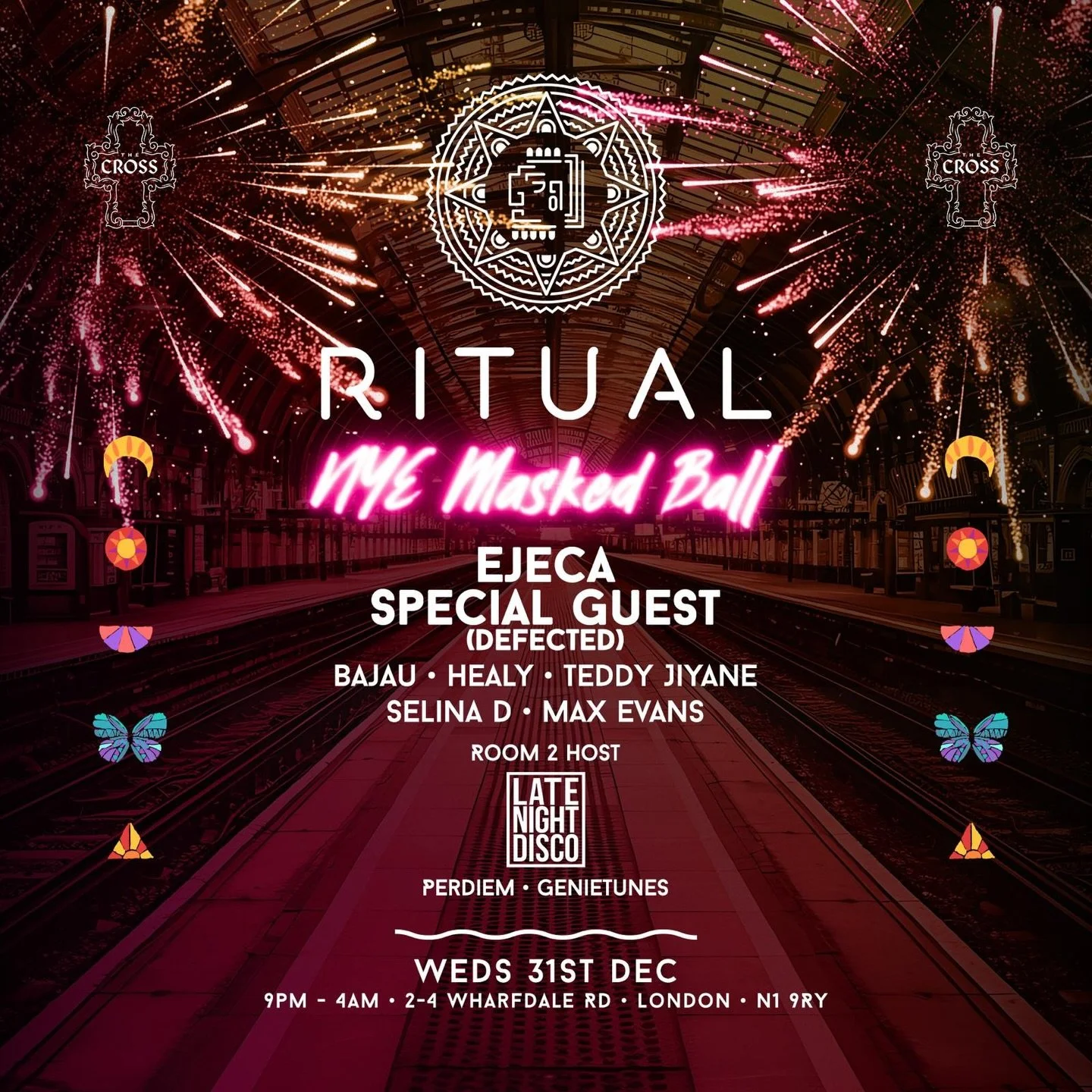 NYE PLANS 🥳🎉🍾

Lock in your New Year&rsquo;s Eve at @thecrossldn with @ritualldn.

We&rsquo;re ringing in 2026 while hosting Room 2, with special NYE sets from @genietunestv and @christian.perdiem 🪩

Tickets are already on 3rd release &mdash; don