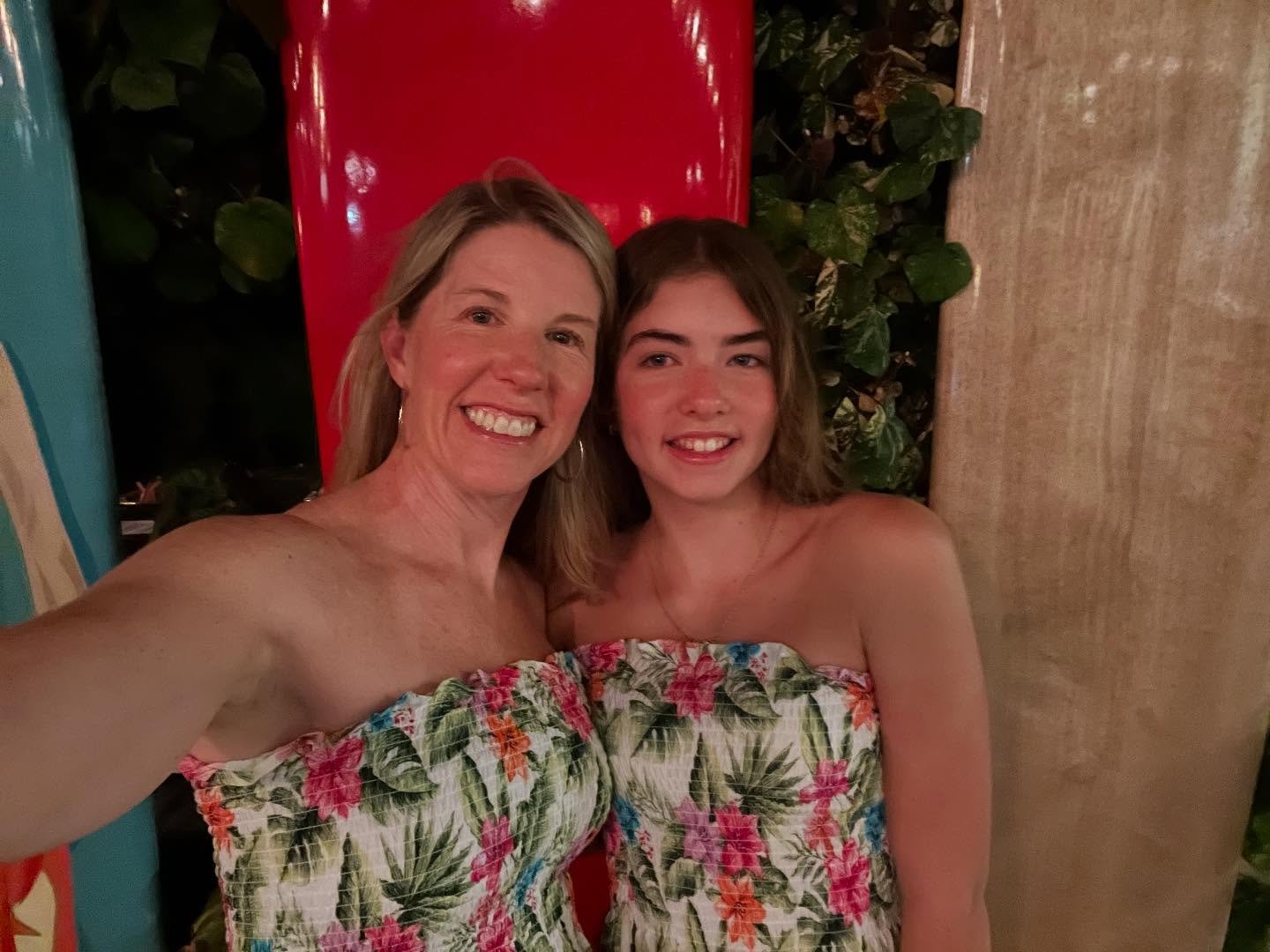 Me and my mini-me! Yes, these are matching dresses - but handmade by me for our Hawaii adventures.  Sometimes it&rsquo;s ok to sew yourself back together!  #mastectomy