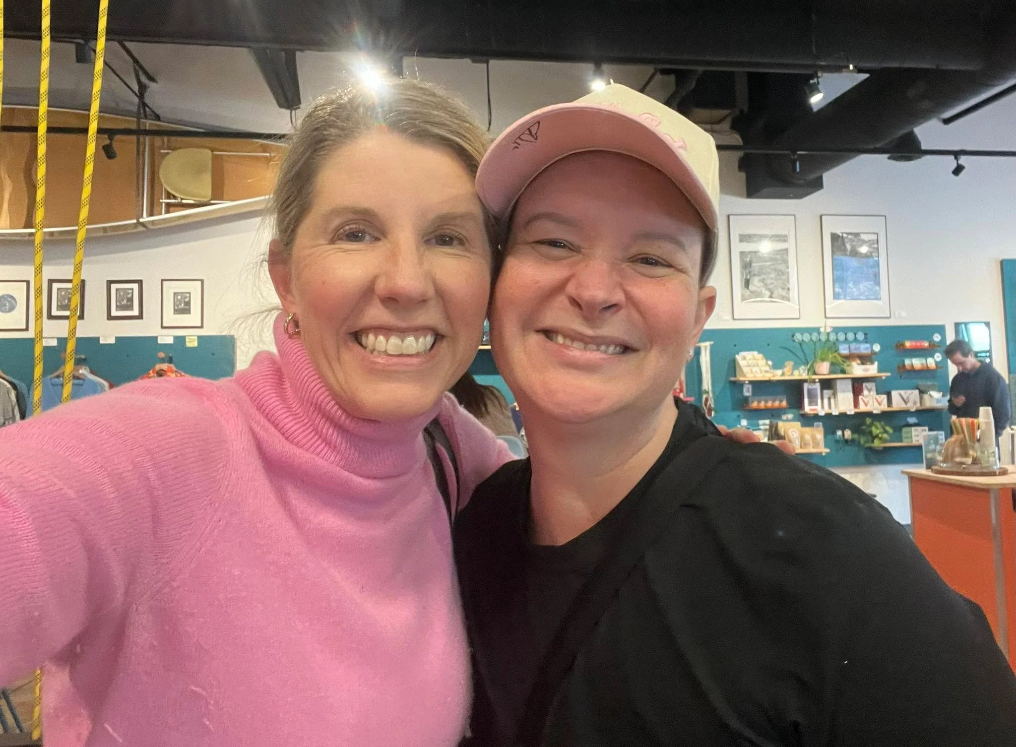 Loved meeting with Amy Brace of the @Pink Power Foundation and @Pink Power Hour Podcast.  Breast cancer is a club you never want to join, but if you find yourself there, you meet the most amazing people. She&rsquo;s an incredible inspiration - and fe