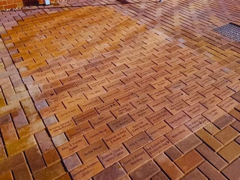 New pavers at the Hub