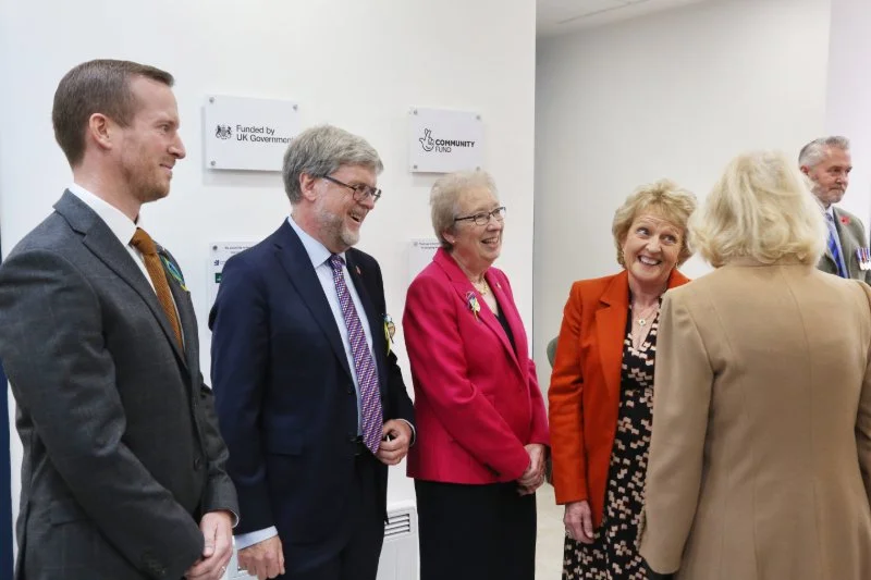 Queen Camilla opening the Bromham Community Hub in Wiltshire