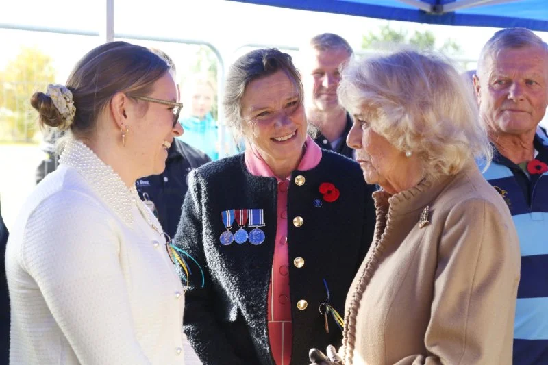 Queen Camilla opening the Bromham Community Hub in Wiltshire
