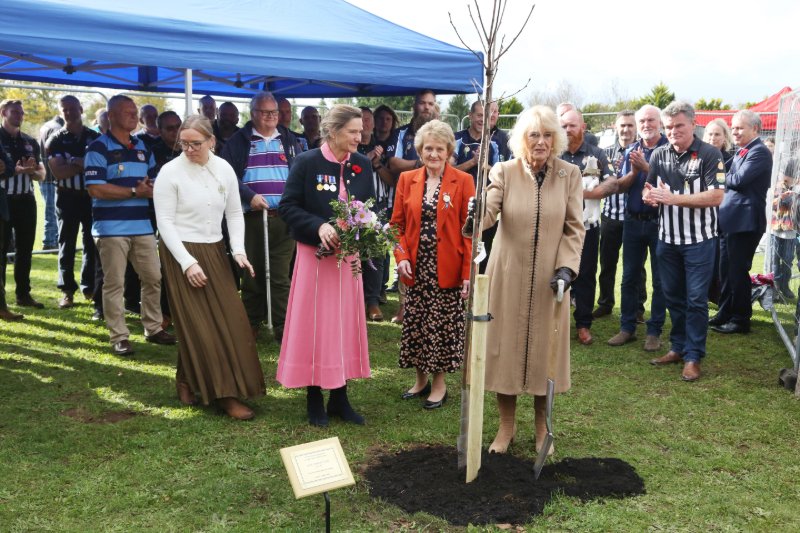 Queen Camilla opening the Bromham Community Hub in Wiltshire