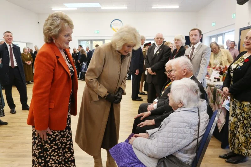 Queen Camilla opening the Bromham Community Hub in Wiltshire