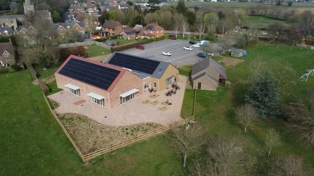 Bromham Community Hub from above
