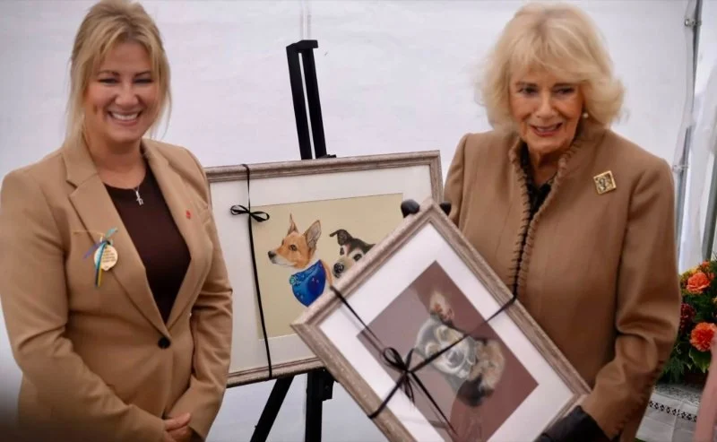 Queen Camilla opening the Bromham Community Hub in Wiltshire