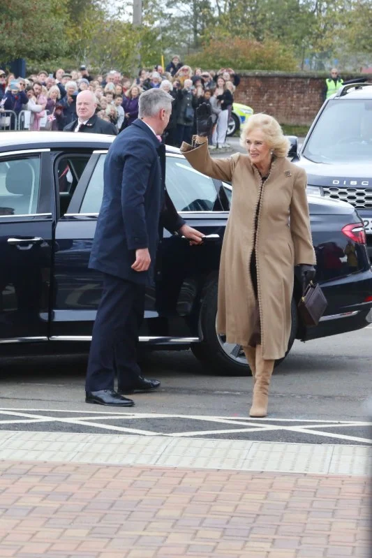 Queen Camilla opening the Bromham Community Hub in Wiltshire