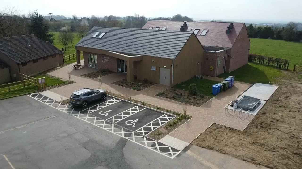 Bromham Community Hub from above