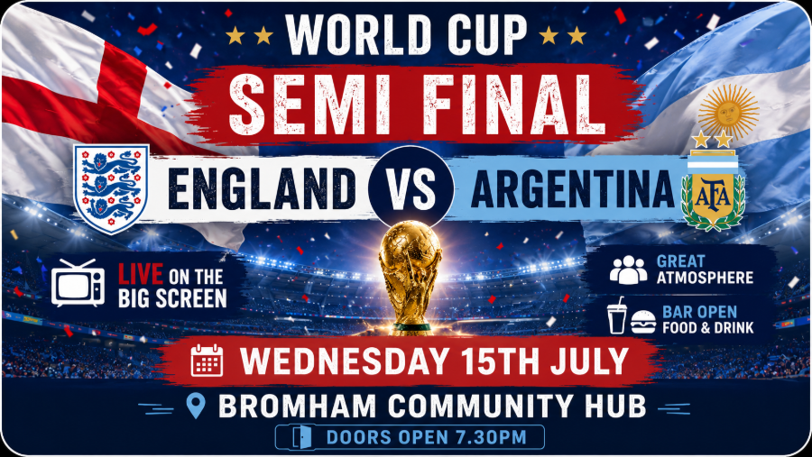 Bromham Community Hub - World Cup Semi Final England Argentina