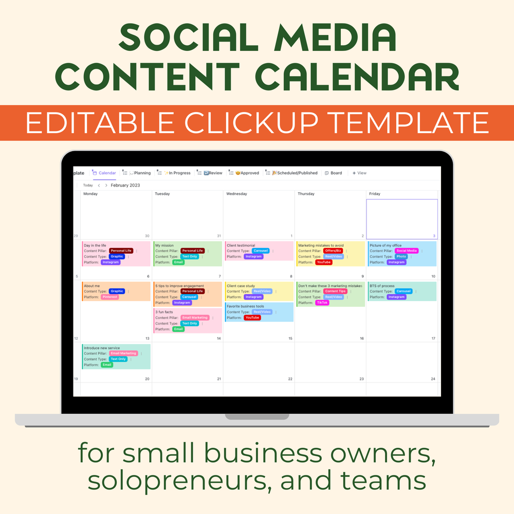 Free Content Calendar Template from Boot Camp Digital