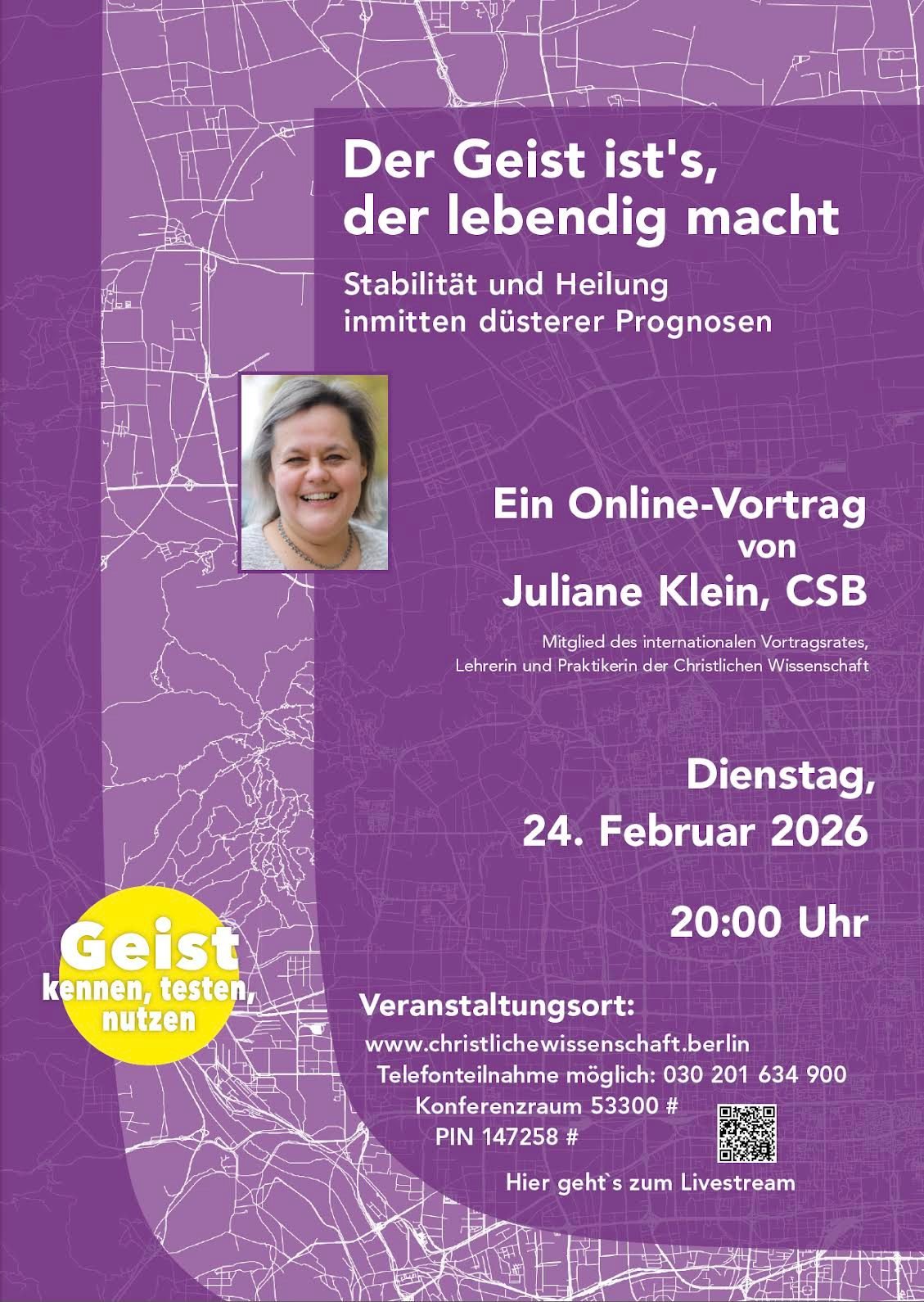 Stabilit&auml;t und Heilung inmitten d&uuml;sterer Prognosen. 
Erfahren Sie mehr &uuml;ber Charakteristik, Pr&auml;senz und Wirksamkeit des Geistes als Weg zu einer stabileren Gesundheit und nachhaltigen L&ouml;sungen. Aktuelle Heilungsbeispiele und 