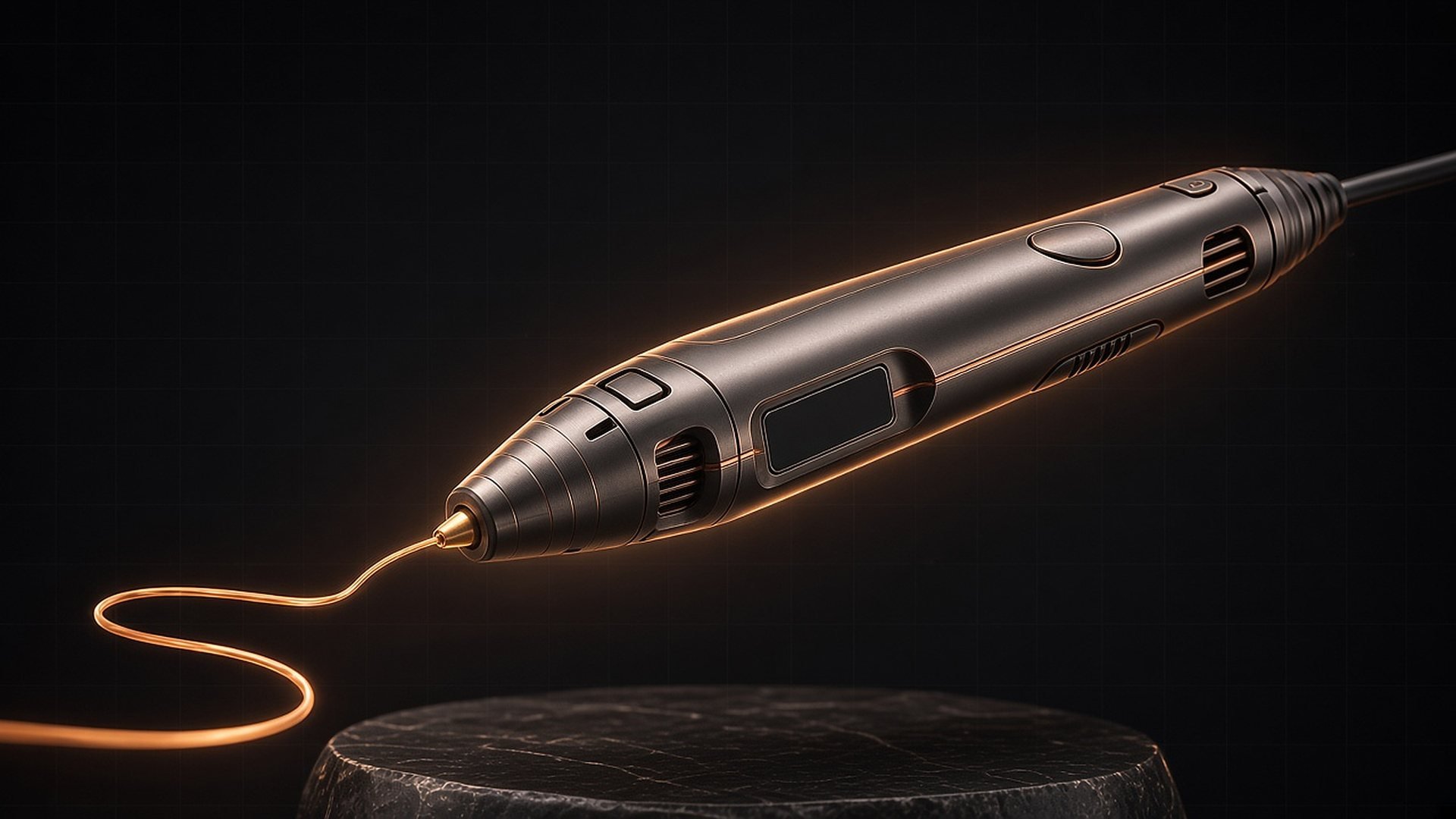 Concept art of the Ultimate Pen, a heavy machined metal pen