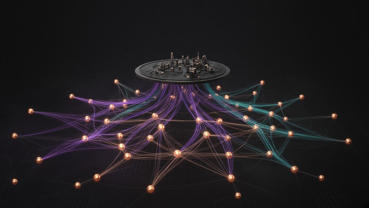 Game theory: many connected people holding up one city.