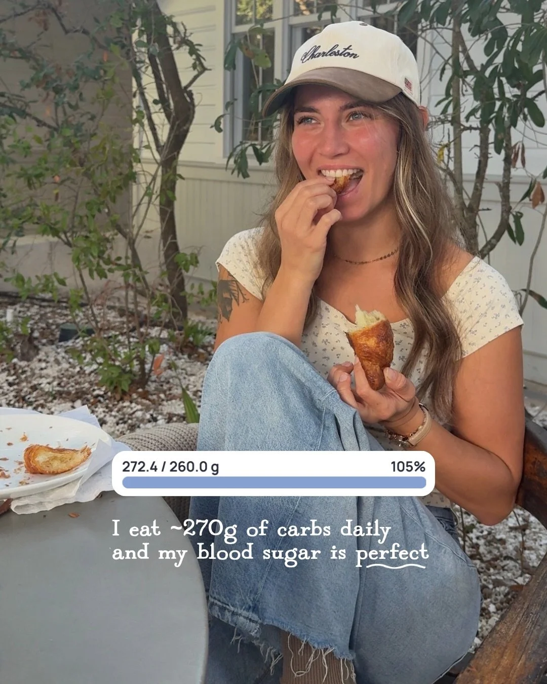 Right now I average roughly:
~270g carb/day + ~150g protein/day

&hellip;and my fasting glucose, fasting insulin, and A1C all fell well within functional ranges 🎉 

AND at 26 weeks pregnant&hellip; a time when blood sugar instability because more co
