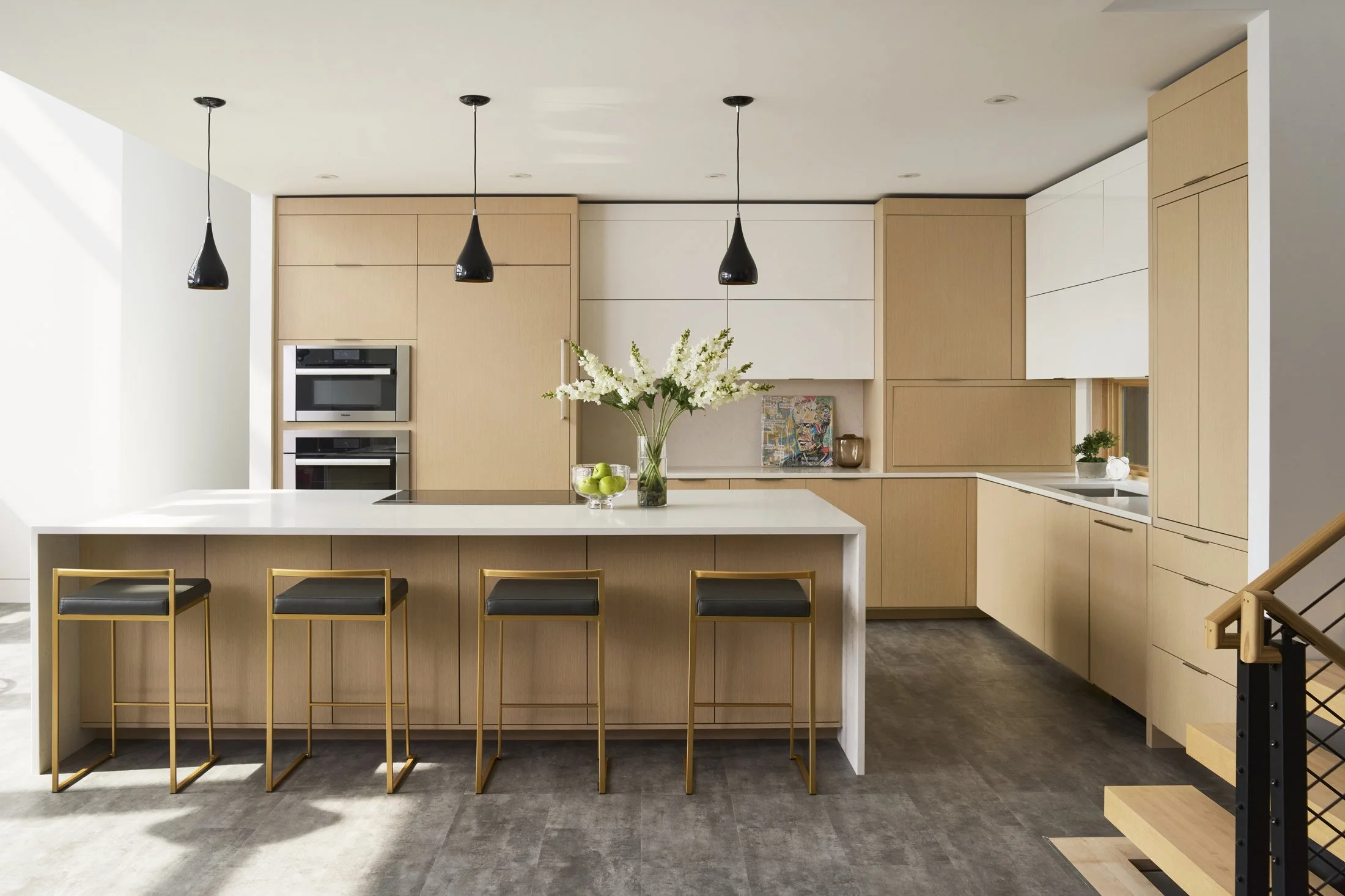 modern kitchen remodel, light wood cabinets, minimalist kitchen design