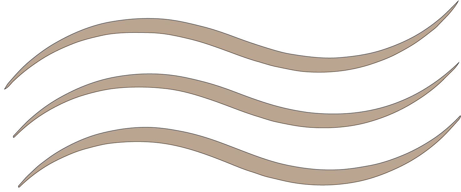 Three beige wavy lines on a white background.