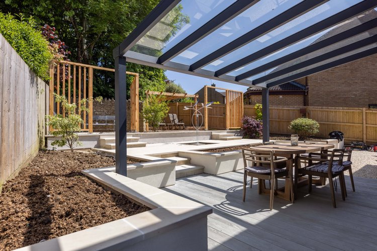 Swimming pool surrounds and landscaping
