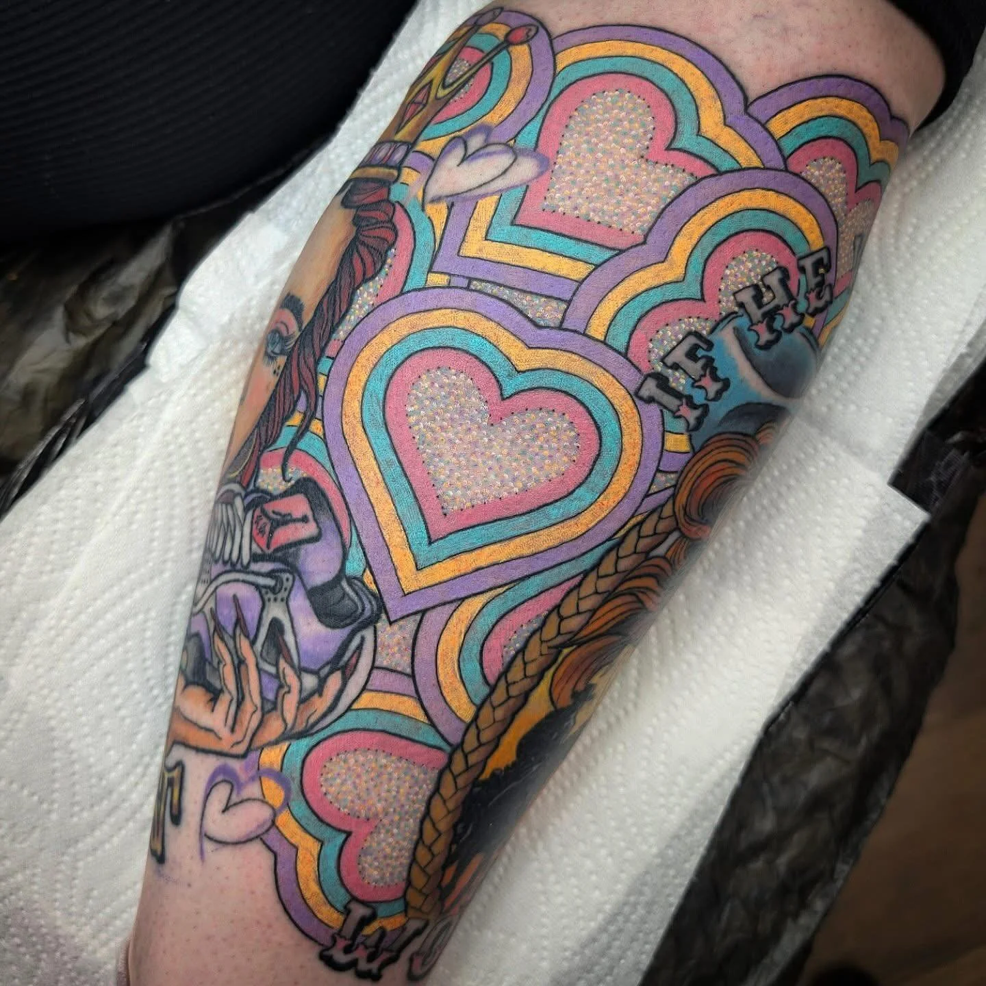 Colourful gap filler pattern done by our @shaunboytattoo he has appointment spaces available this month and November