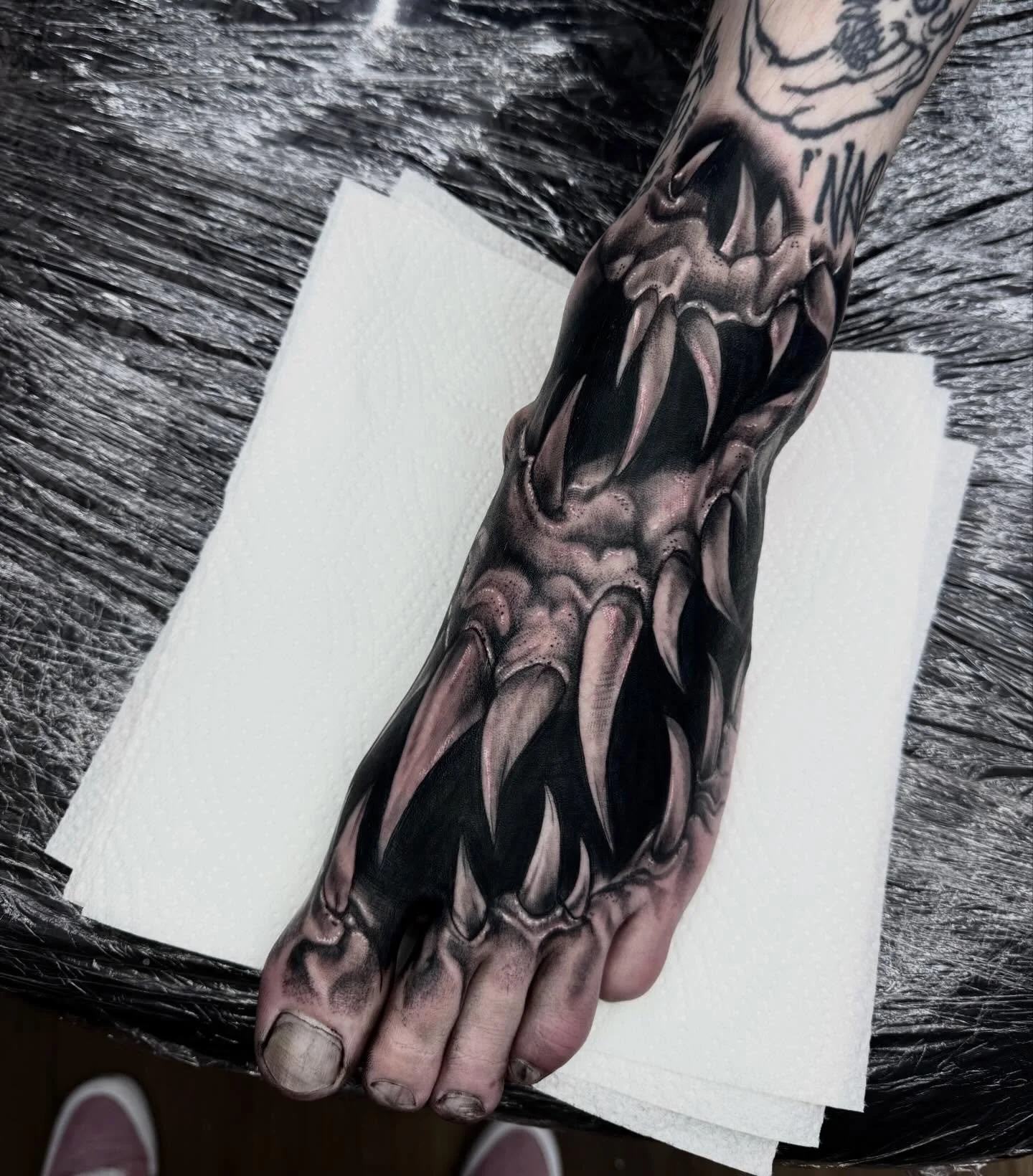 Free handed foot tattoo by @shandannmarie