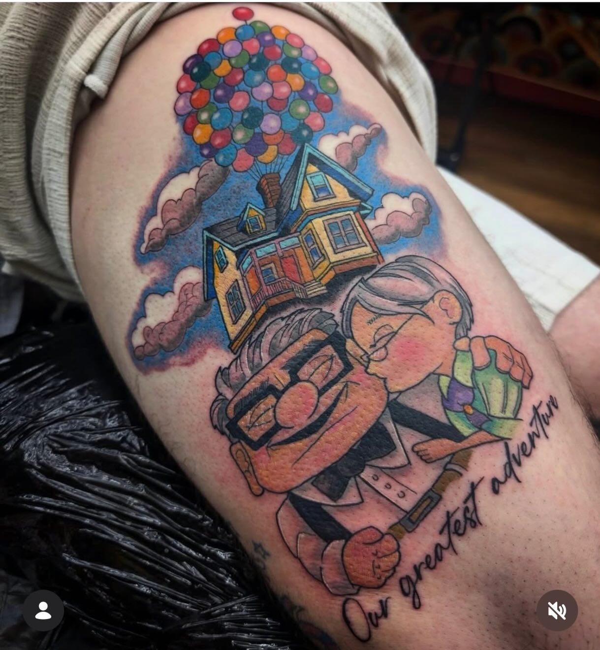 Disney up tattoo by @shaunboytattoo82 #up #disneytattoo #disneytattoos #uptattoo