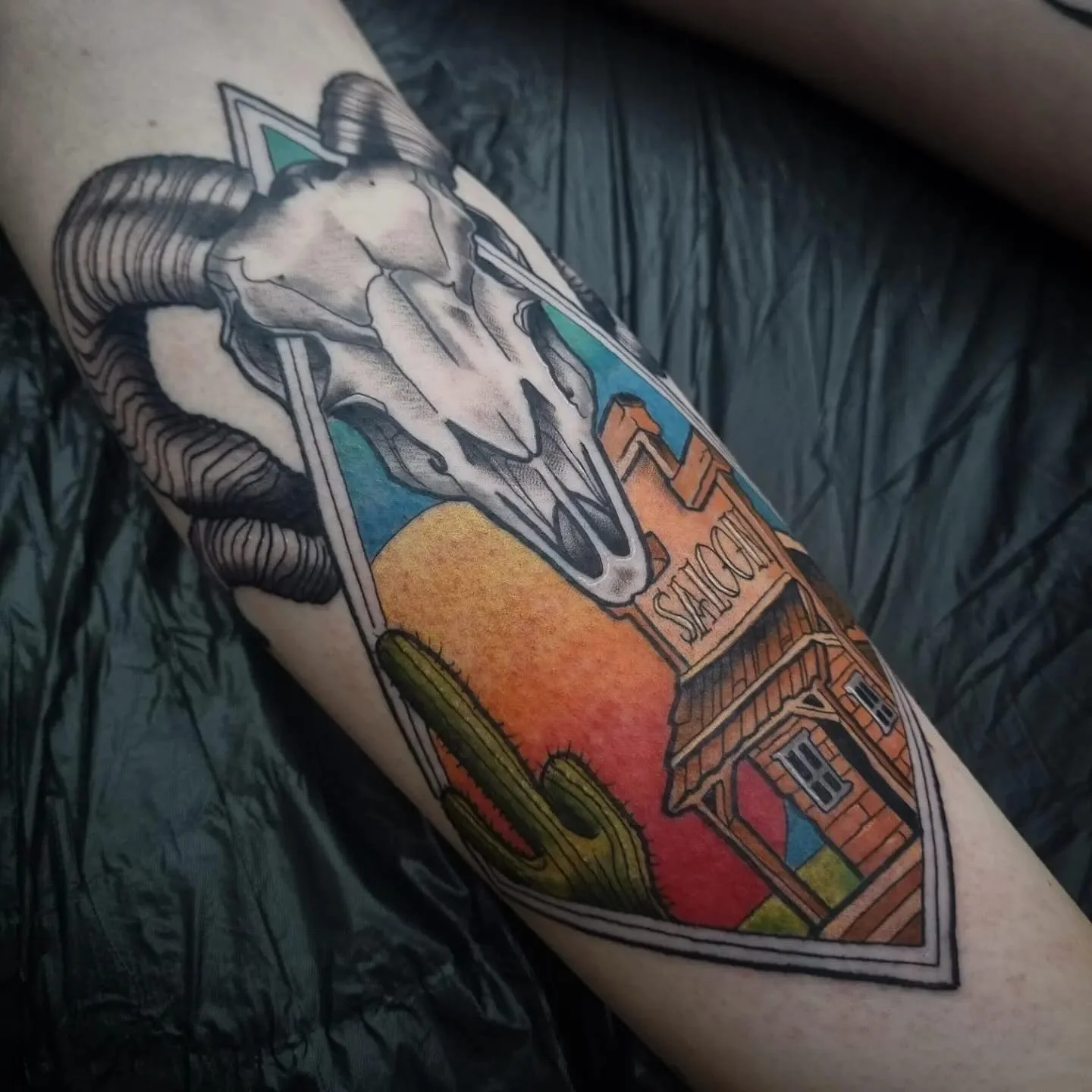 By @shaunboytattoo82 drop Shaun a message if you&rsquo;d like to book in with him, he has spaces available in June and July #skulltattoos #skulltattoo #saloon #colourtattoo