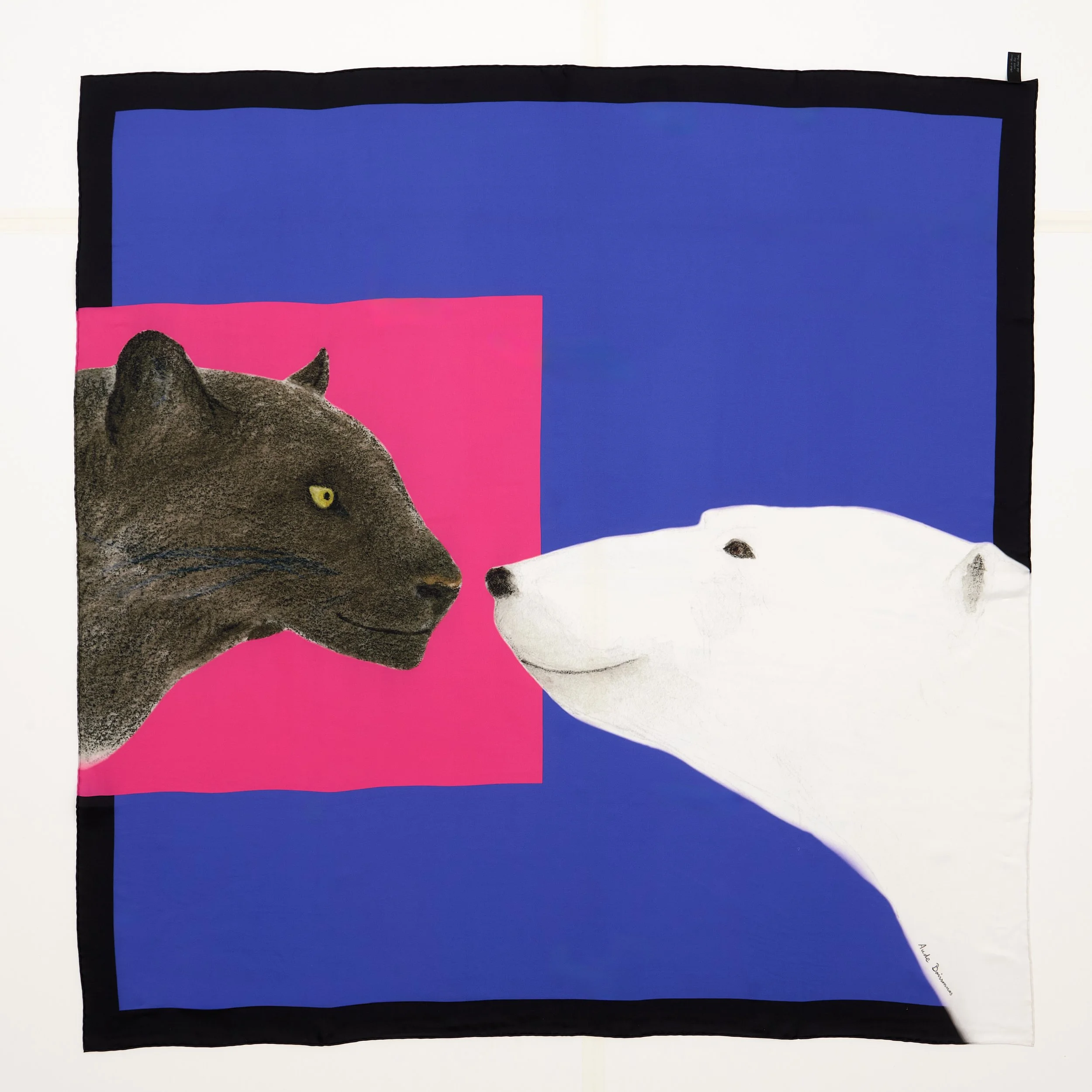 Grand foulard Ours blanc et Panthère noire