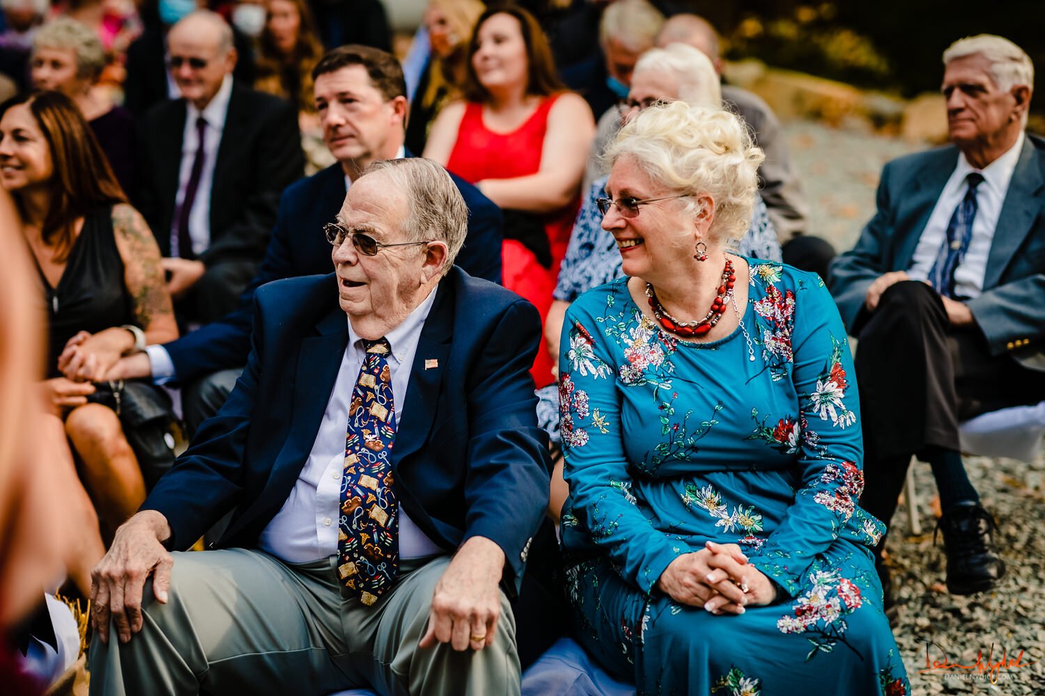 grandparents smiling at wedding ceremony nj