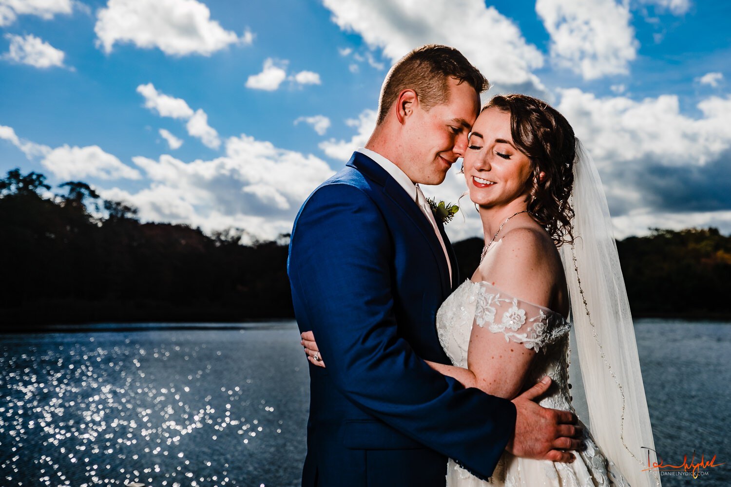 Afternoon Wedding portrait at Mill at Lakeside Manor NJ Dock Pie