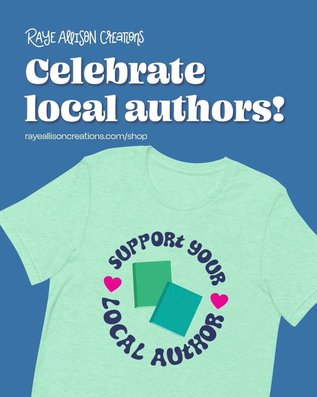 🥳NEW MERCH! I love working with and supporting authors, but thought this would be a fun way for authors to remind people to support local authors (including them, but they don't have to announce that if they don't want to)

Encourage people to suppo