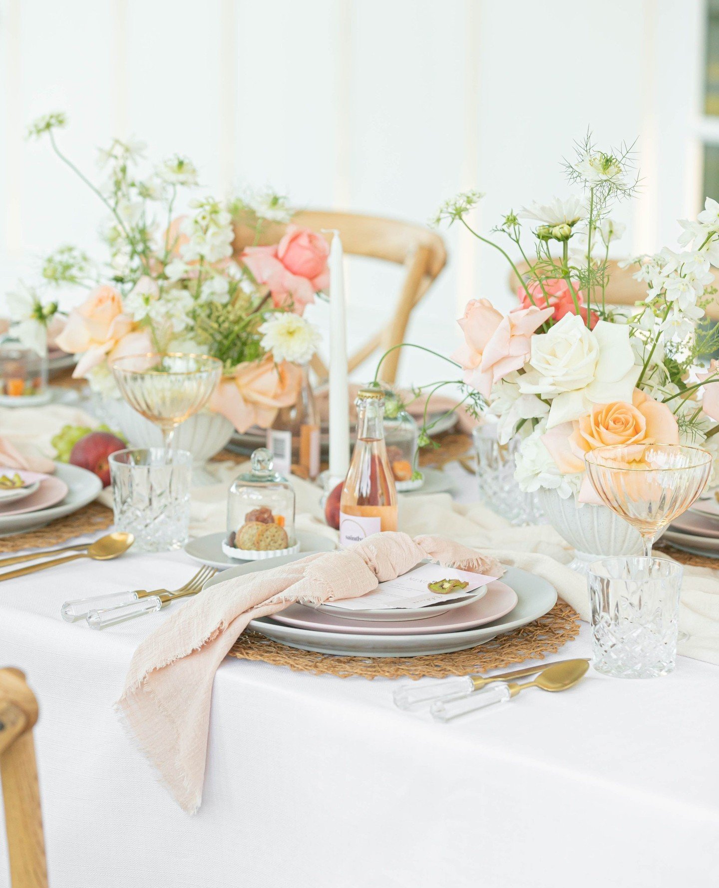 Some pretty from our shoot that was published in @rockymtnbride. ⁠
⁠
It's all in the details - mini champagne for each guest, mini charcuterie, and plenty of conversation starter details. What do you see that you love in this table setting? ⁠
⁠
@hatt