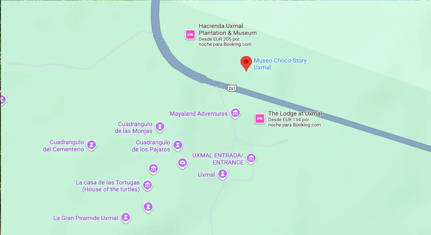 Mapa Museo Choco-Story Uxmal