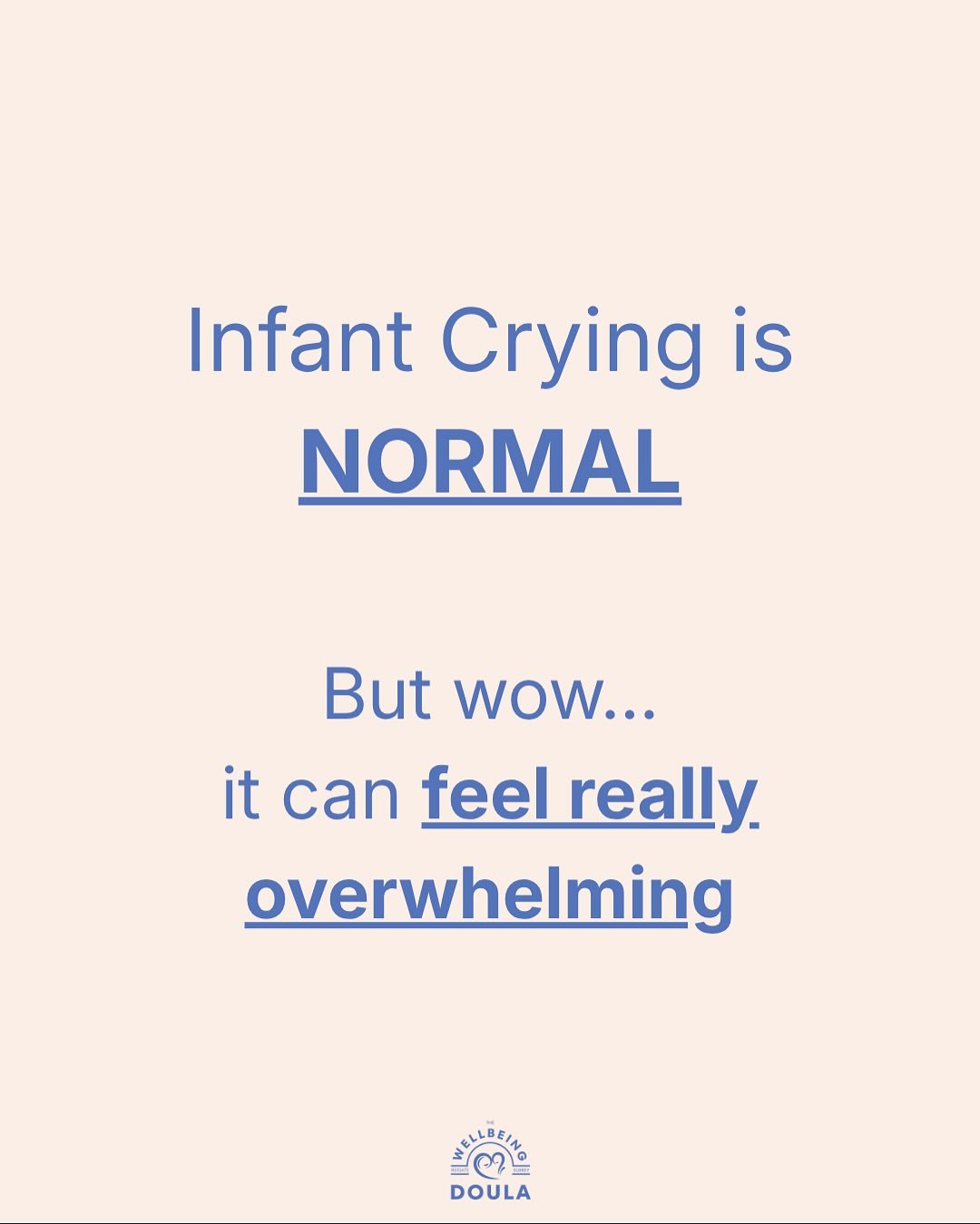 👶 Infant crying is normal! But WOW, it can be very distressing! 

👉🏻 Babies are hardwired to cry, it&rsquo;s their way of communicating with us. 👶🫶🏻

👉🏻 As parents, our instinct is to fix it, to soothe, to help, and to make the crying stop. ?