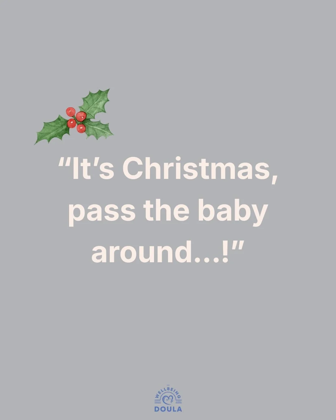 &ldquo;Pass the baby around, they&rsquo;ll be fine&rdquo;‼️ 

🎄 It&rsquo;s lovely when family want cuddles with your baby 👶, but for some parents and babies, it can be overbearing and overstimulating 🤱 

🎄 This Christmas, set gentle boundaries wi
