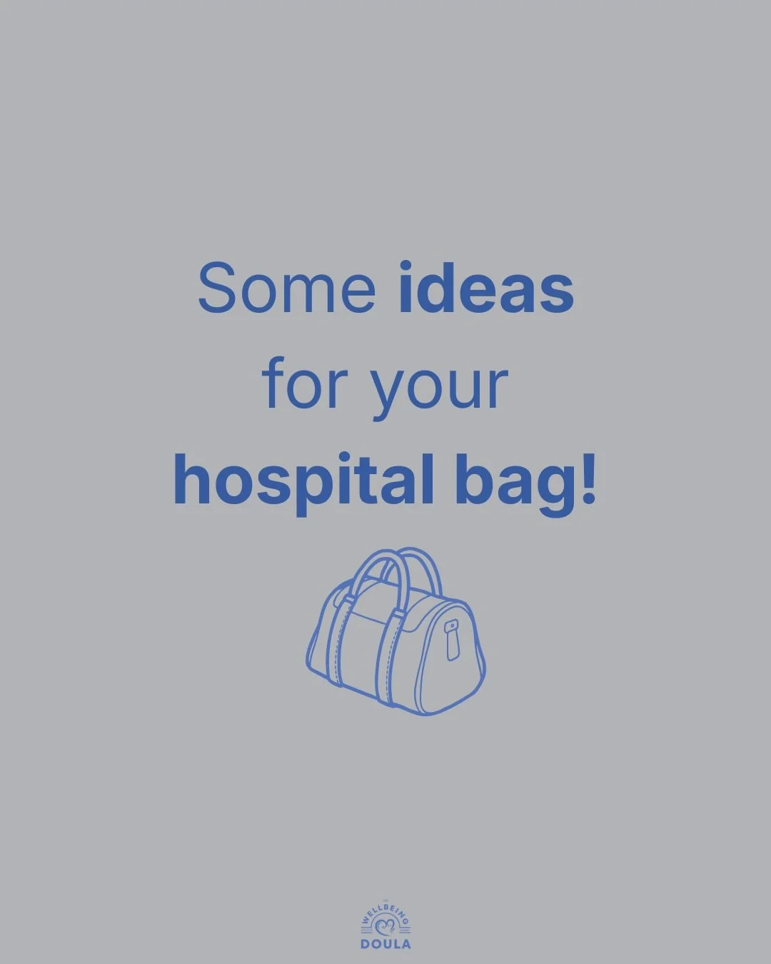 💡 Some ideas for your birth bag 🤍

Think snacks 🍱 hydration 💧, your birth plan 📝 , a portable fan 🪭 , headphones 🎧 , phone chargers 🔌 , comfy clothes 🧦 cash for parking 🅿️ , toiletries 🧴 , your support team, maternity pads &amp; feeding br