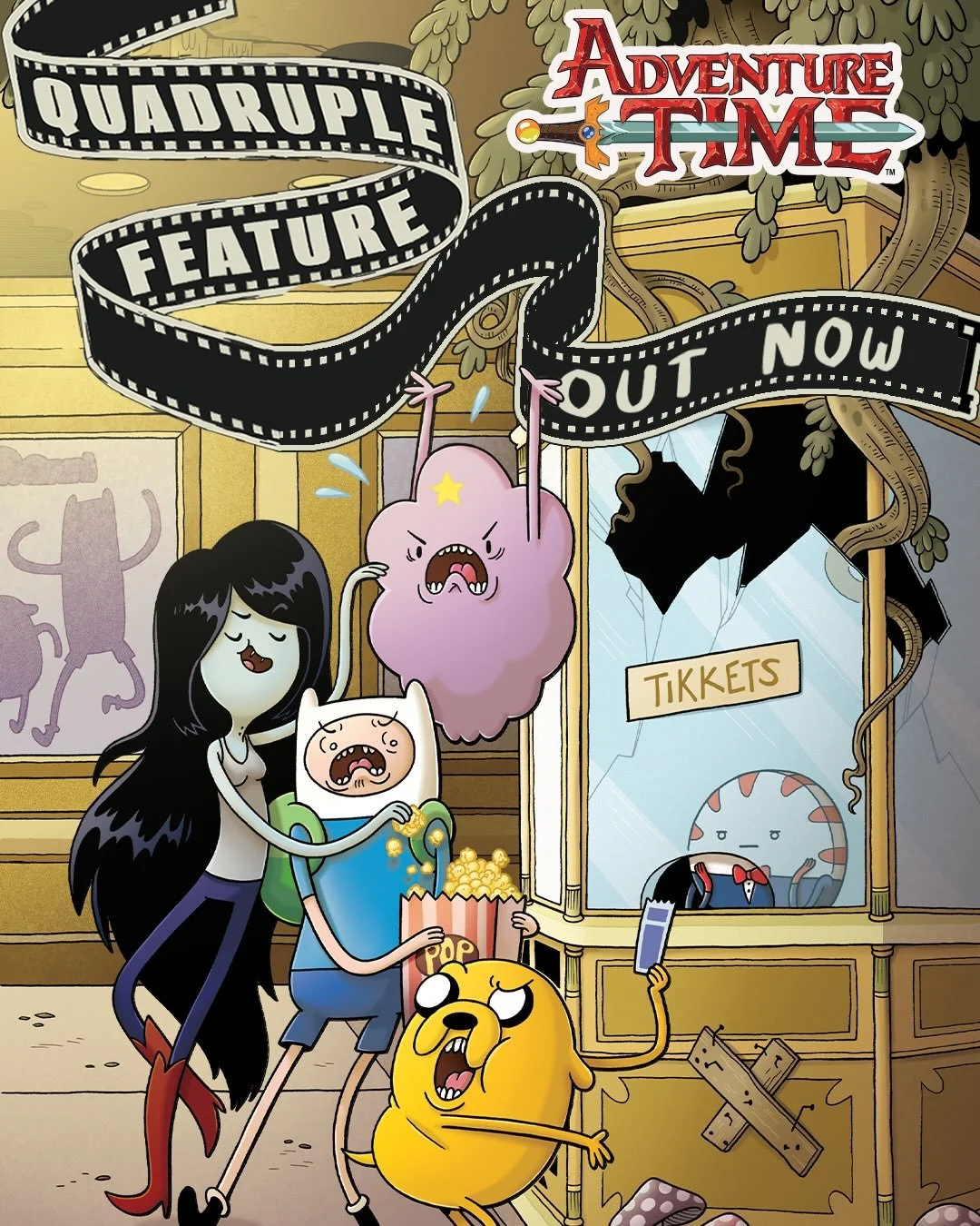 🎞️ADVENTURE TIME: QUADRUPLE FEATURE #1 is out now!🎞️

Lights, camera, action! Jake, Marceline, BMO, and Lumpy Space Princess cast a spell of movie magic on the land of Ooo in an all-new, self-contained limited comic book series! 

✍️: @marikotamaki