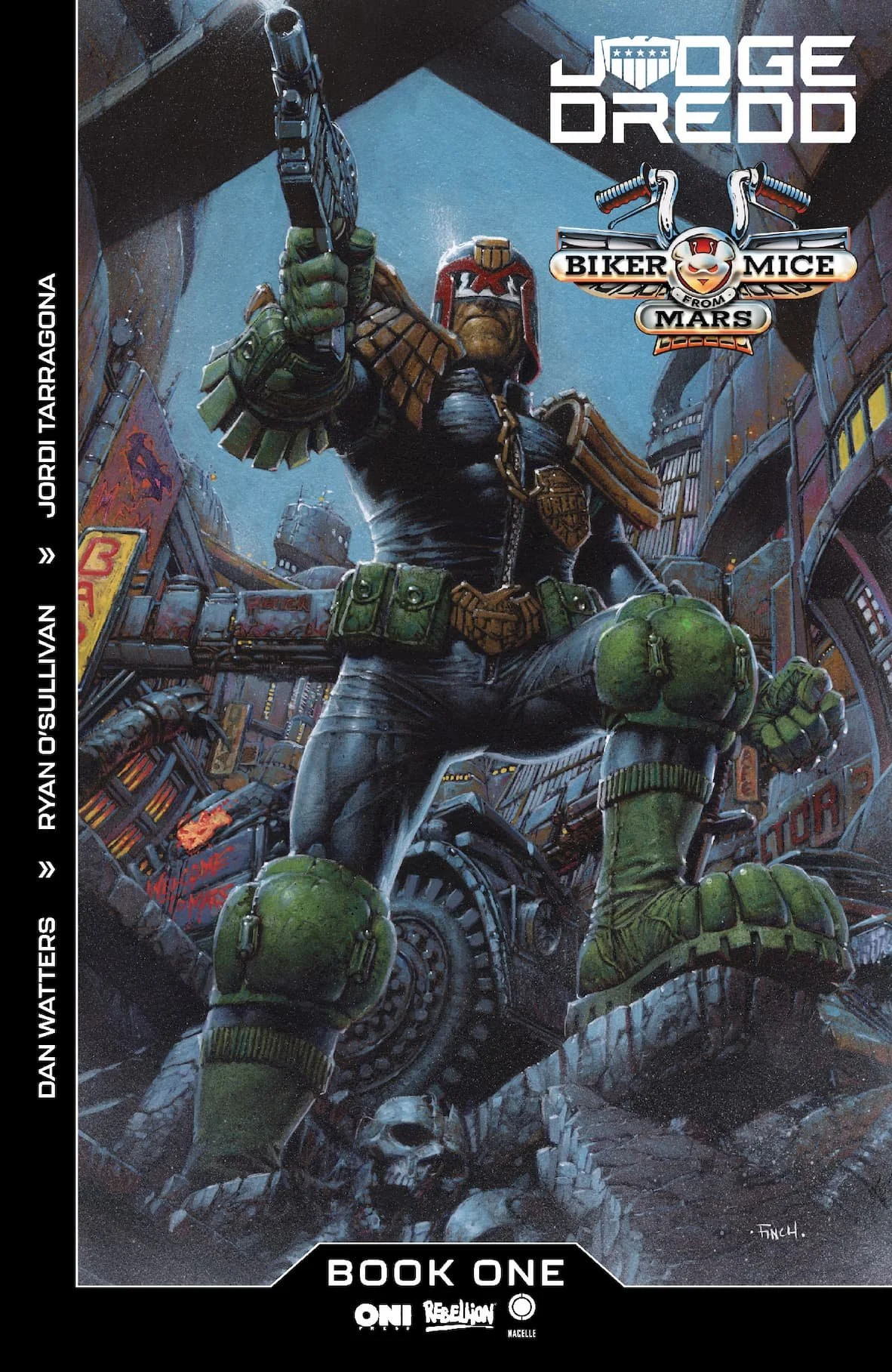 Oni Press, Rebellion &amp; The Nacelle Company Press Kick Off the Fight of the 22nd Century&nbsp;in JUDGE DREDD / BIKER MICE FROM MARS #1!