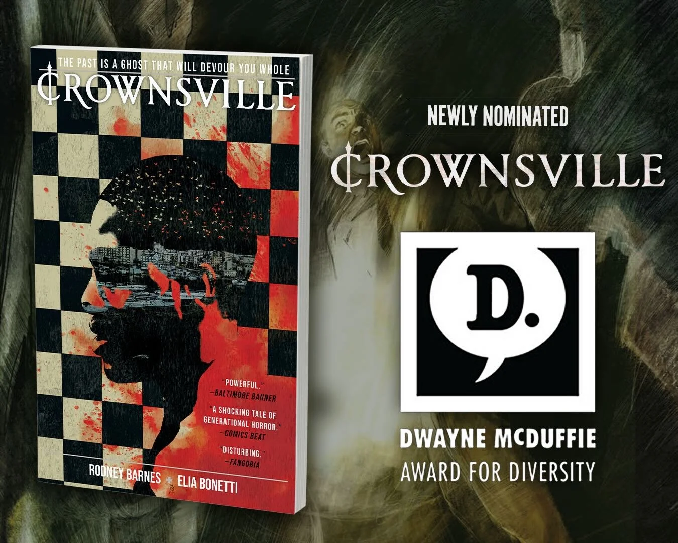 🗯️CROWNSVILLE IS NOW DWAYNE McDUFFIE NOMINATED!🗯️

Congratulations to Rodney Barnes and Elia Bonetti! Oni Press is deeply grateful to be part of creating books that amplify diverse voices and experiences.

✍️: @therodneybarnes 
🖼️: @elia_bonetti_i