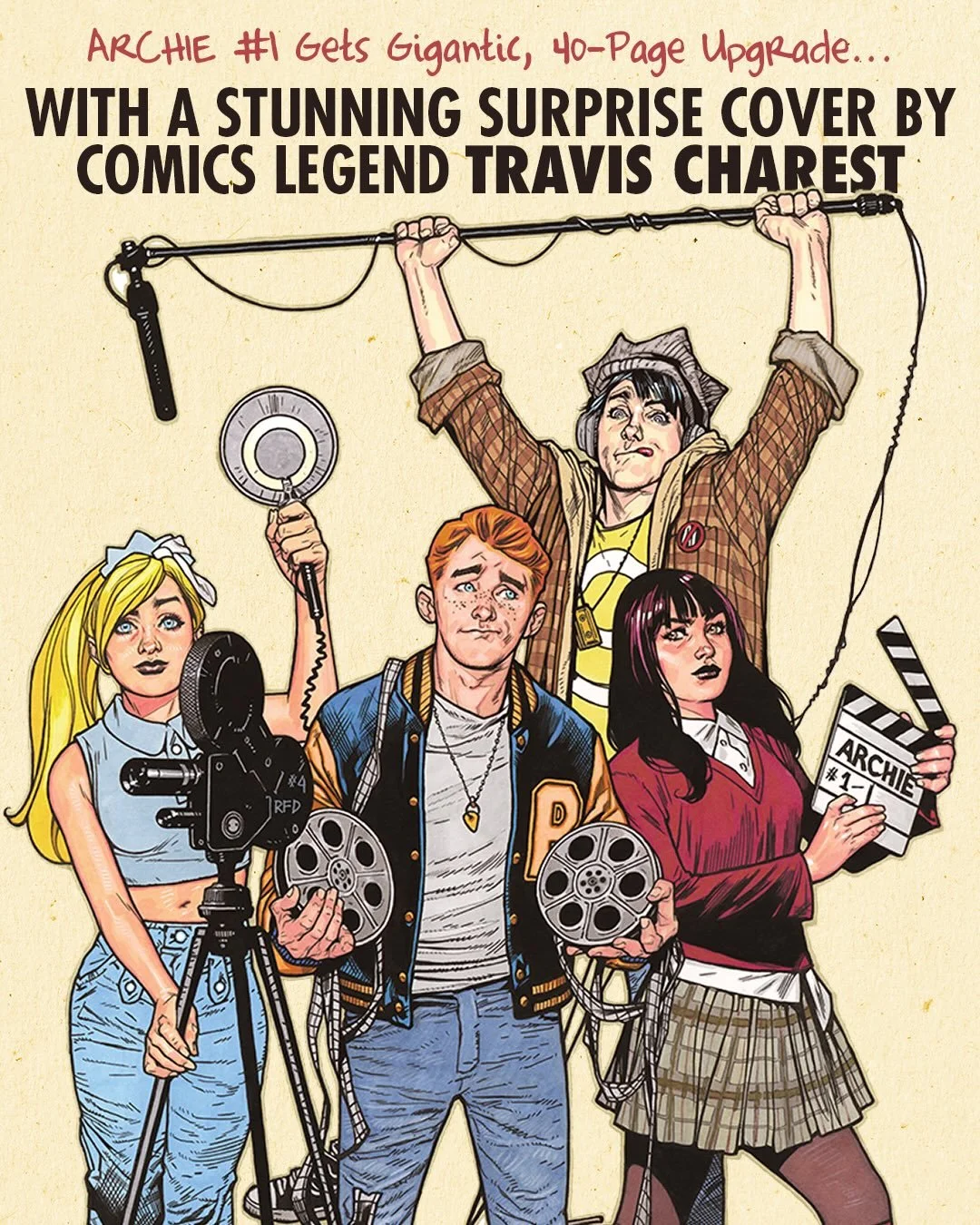 🎤SDCC 2026🎤

Unveiling a never-before-seen 🔥FOC Reveal Variant🔥
for ARCHIE #1 by comics master TRAVIS CHAREST ( @travischarestart ) featuring the legendary artist&rsquo;s first-ever rendition of the Riverdale gang!

Now live for order at Penguin 