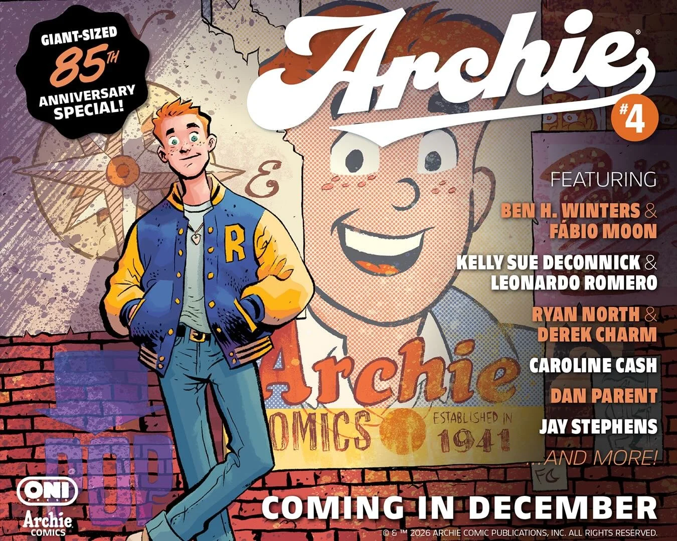 ⚡️SDCC 2026: Comics&rsquo; greatest talents salute 85 years of Riverdale in ARCHIE #4 &ndash; a giant-sized anniversary spectacular with special guests galore! ⚡️

This December, ongoing ARCHIE maestros @benhwintersauthor &amp; @fabiomoon join supers