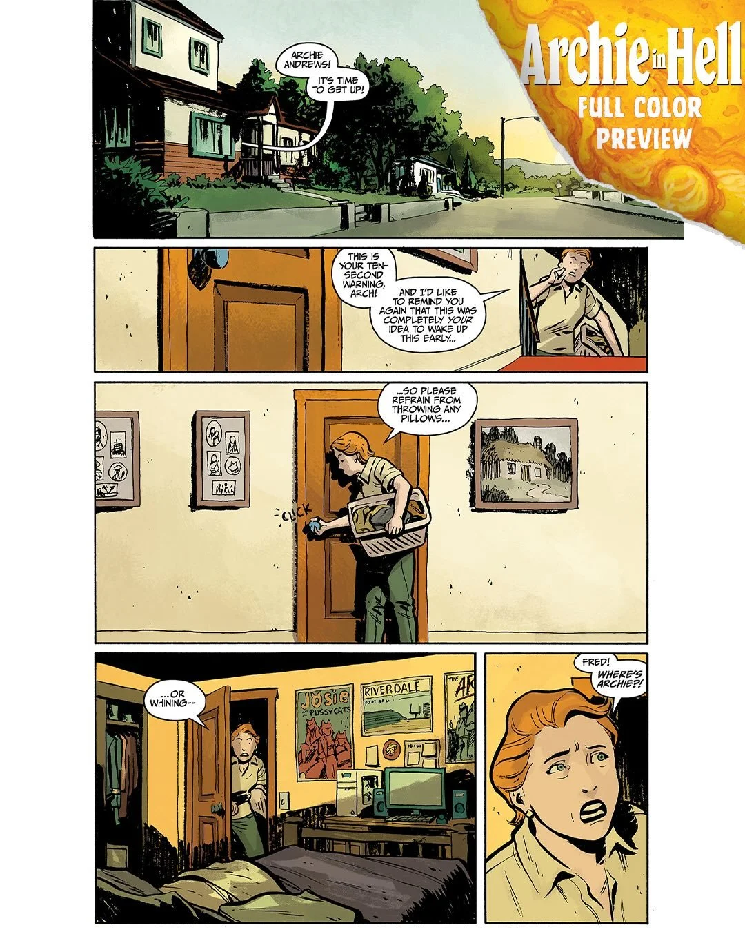 🔥FULL COLOR PREVIEW🔥

Do you dare? ARCHIE IN HELL #1 will pull no punches when @archiecomics and @onipress send America&rsquo;s number-one teenager six feet under on November 4th!

ARCHIE IN HELL #1
✍️: @catbirdplanet 
🖼️: @mistertylercrook