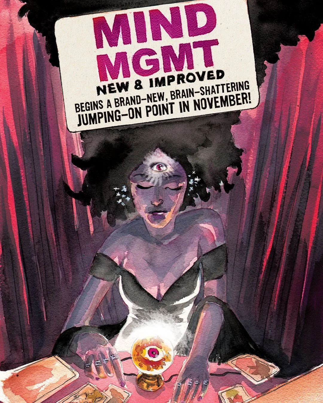 🃏MIND MGMT #5🃏begins a mesmerizing new jumping-on point THIS NOVEMBER!

💫PRAISE FOR @matt.kindt.for.real &lsquo;s MIND MGMT:💫

★★★★★
&ldquo;An off-kilter, psychic police procedural thriller with a bigger conspiracy bubbling up under the surreal s