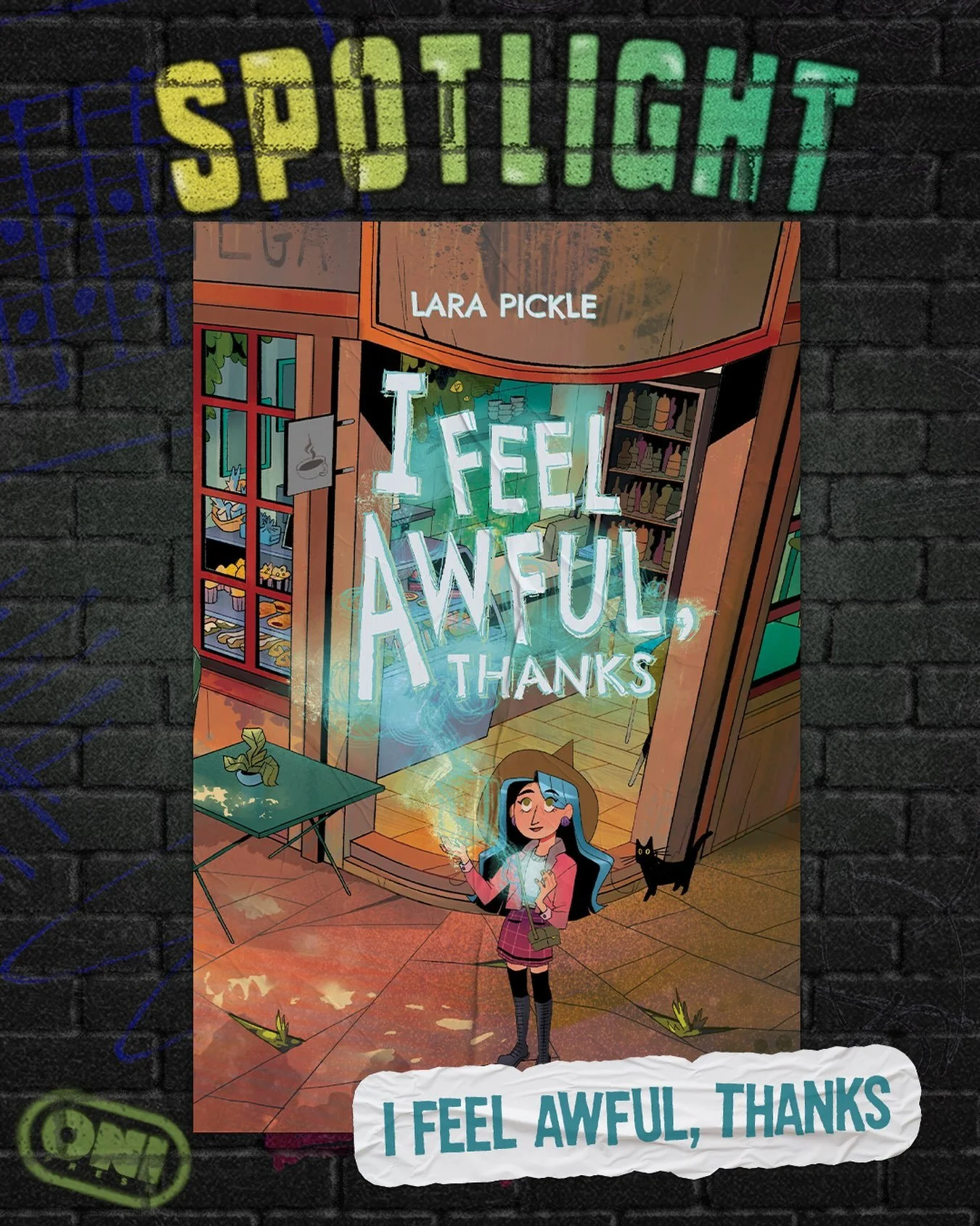 ✨I FEEL AWFUL, THANKS!✨
By @larapickle 

A lushly illustrated debut graphic novel that explores the hardfought journey of self-acceptance in a complex world of swirling emotions and powerful potions.🪄

Joana is a young witch who secured her dream jo