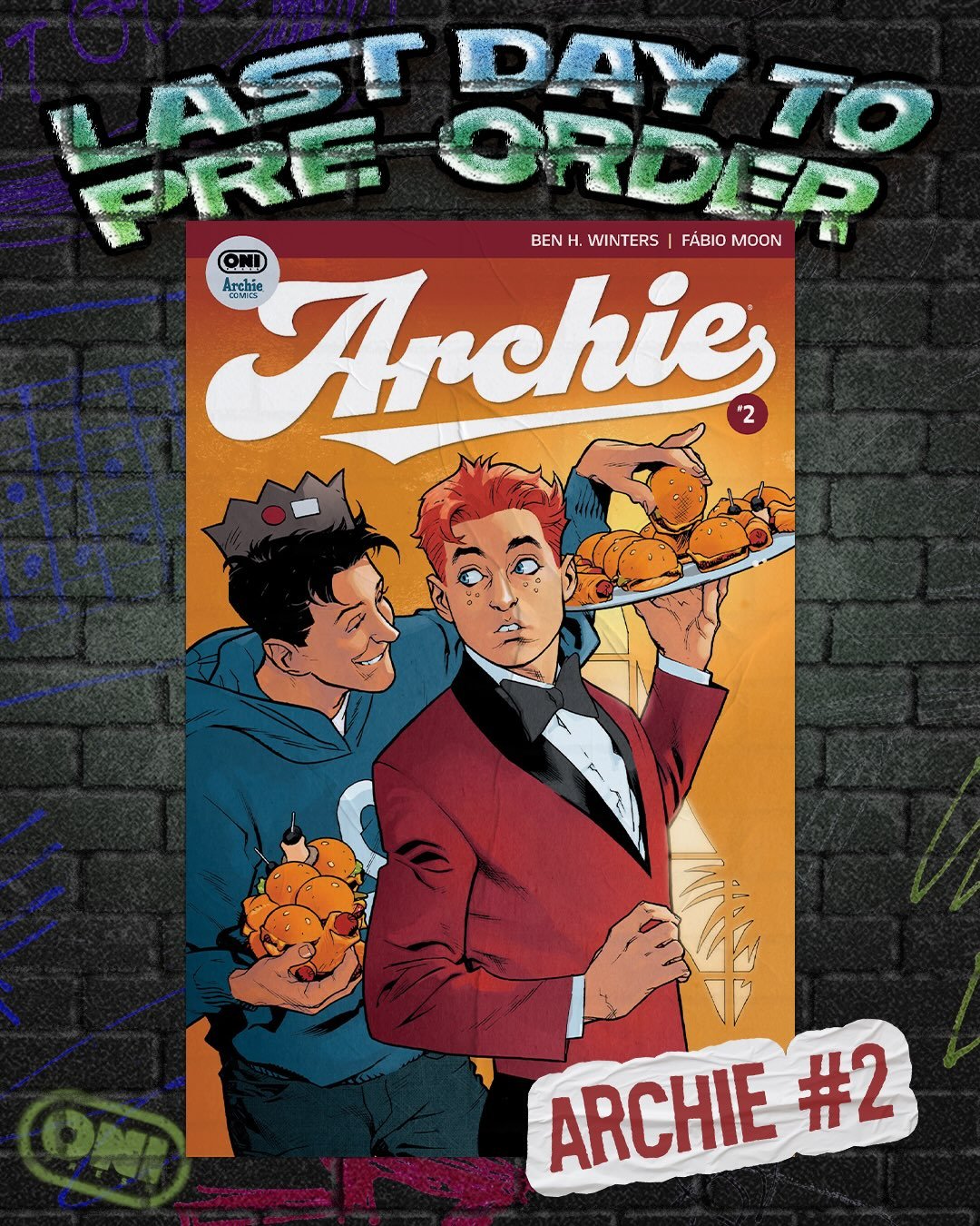🔔ON FOC🔔

📖Call your local comic shop to reserve your copy!📖

🍔ARCHIE #2🍔
✍️: @benhwintersauthor
🖼️: @fabiomoon
COVER A: @stuartimmonen

It&rsquo;s reunion weekend at Riverdale High, and Archie is playing waiter&mdash;all while gathering wisdo