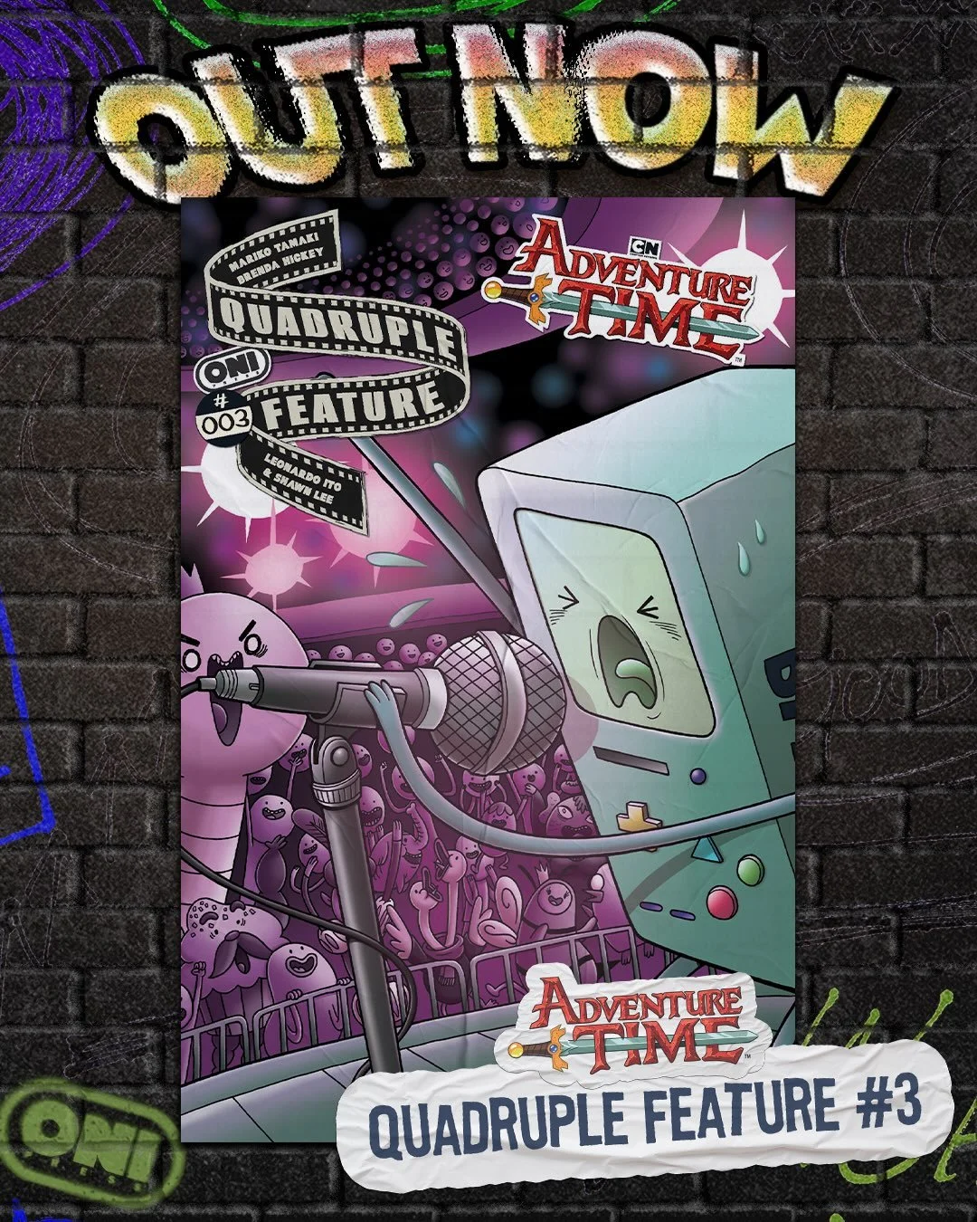 ‼️VISIT YOUR LOCAL COMIC SHOP‼️

🎬ADVENTURE TIME: QUADRUPLE FEATURE #3🎬
✍️: @marikotamaki 
🖼️: @brenda_e_hickey 
COVER A: @brenda_e_hickey 

Jake, Marceline, BMO, and Lumpy Space Princess arrive at their local movie theater with four very differen