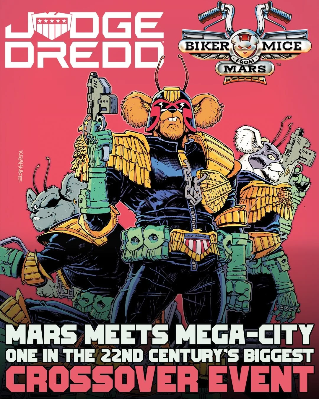 THIS DECEMBER&hellip;🐭

‼️JUDGE DREDD / BIKER MICE FROM MARS #1‼️

In partnership with @rebelliondevelopments and @nacellecompany, Oni Press launches Dan Watters &amp; Ryan O&rsquo;Sullivan and Jordi Tarragona into a double-sized, deluxe format clas